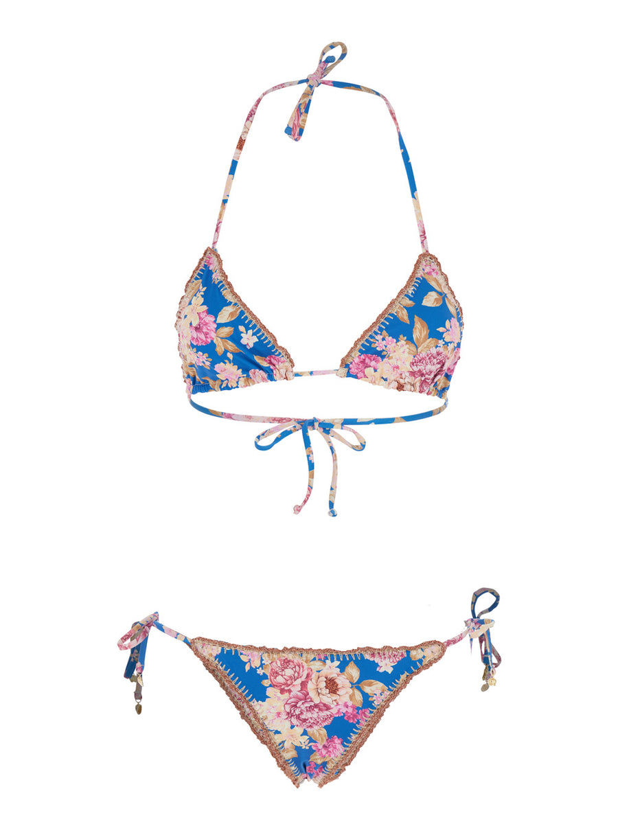 Reversible Bikini With Crochet Trim Multicolour Polyamide Swimwear