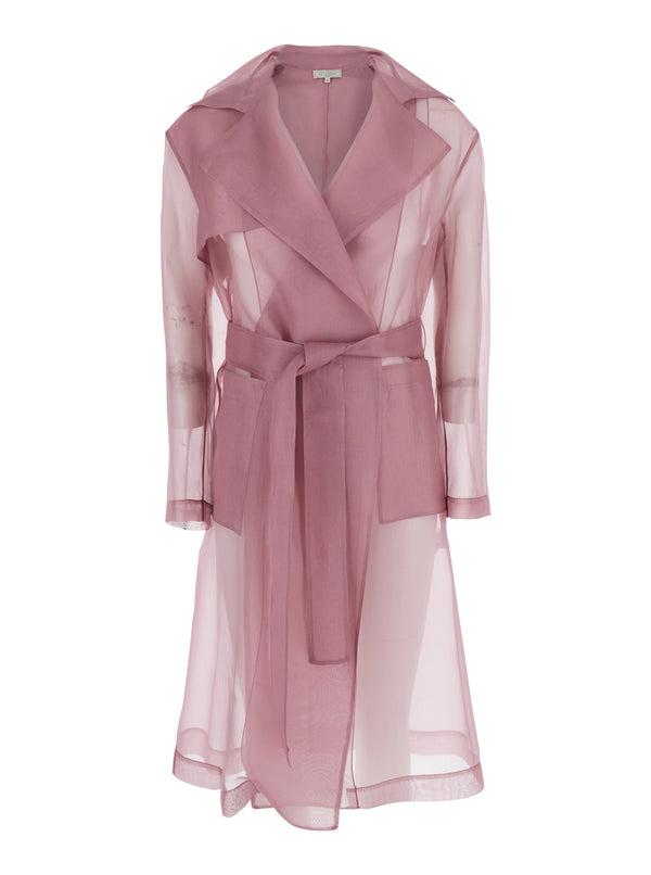 Trench Coat Valmorea Pink Silk