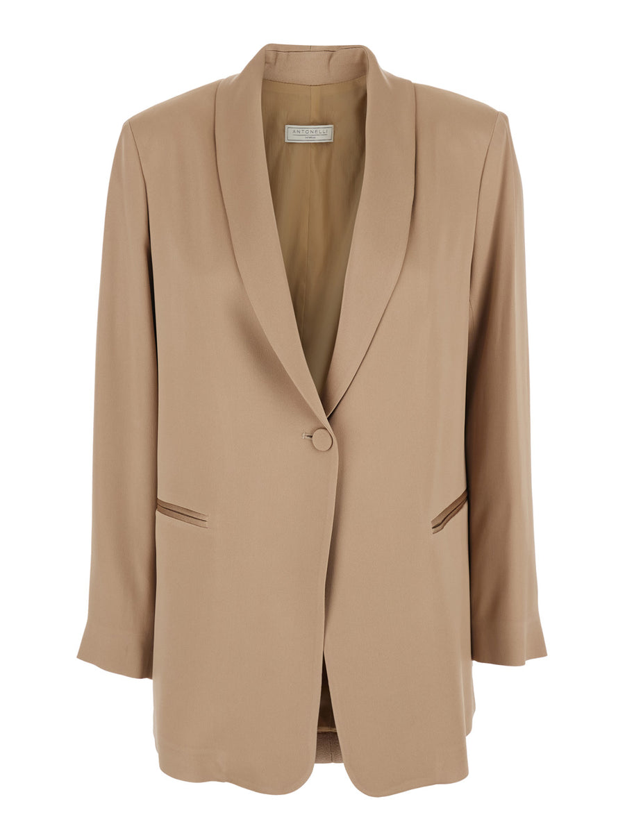 Blazer Edward Beige Acetate-Viscose Blazers