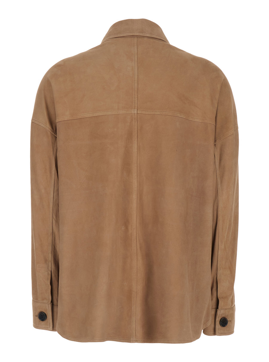 Jacket Kaylee Brown Suede Lamb Leather Coat