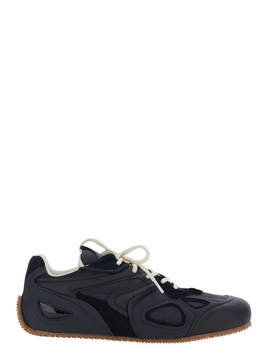 Sneakers Slow Runner Black Leather-Suede Trainers