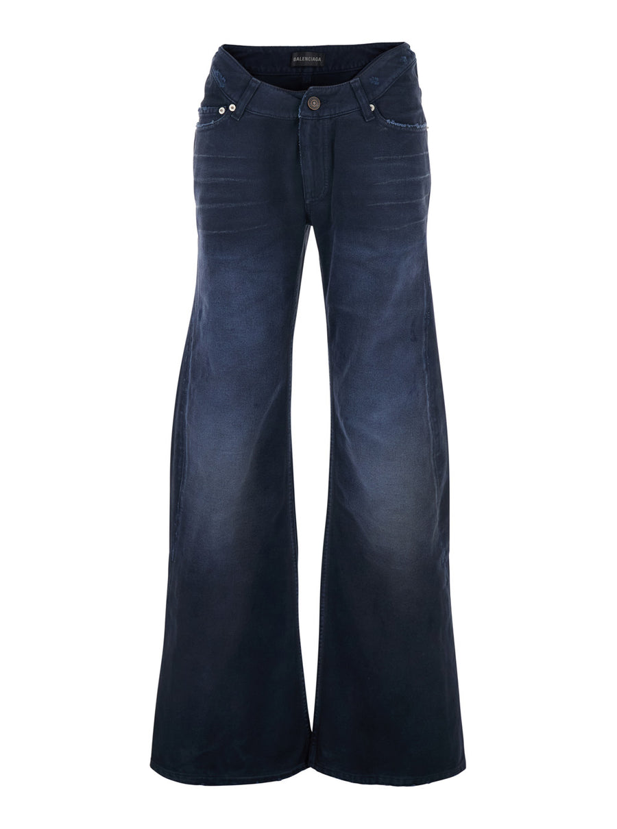Jeans Five-Pocket Blue Cotton