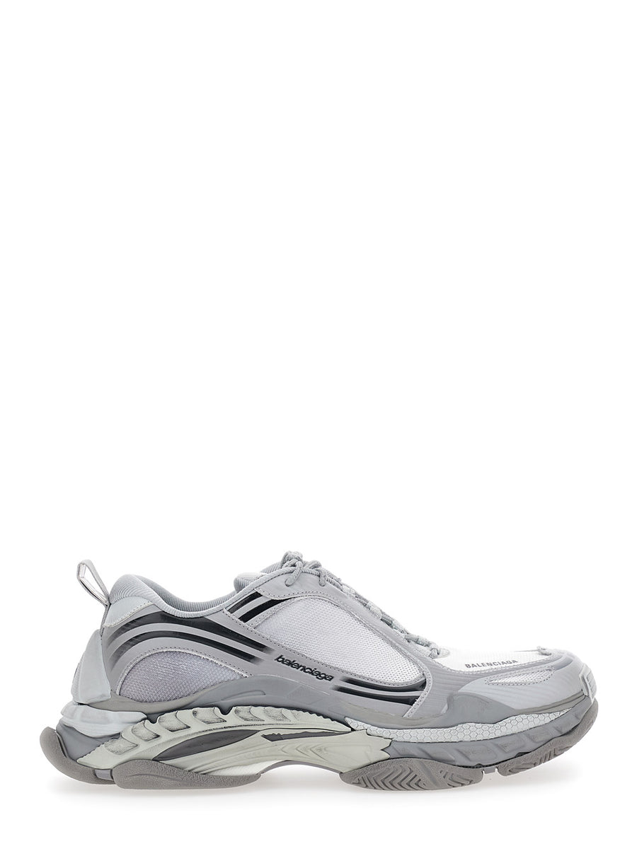 Sneakers Triples 2 Grey Leather Trim Polyurethane Trainers