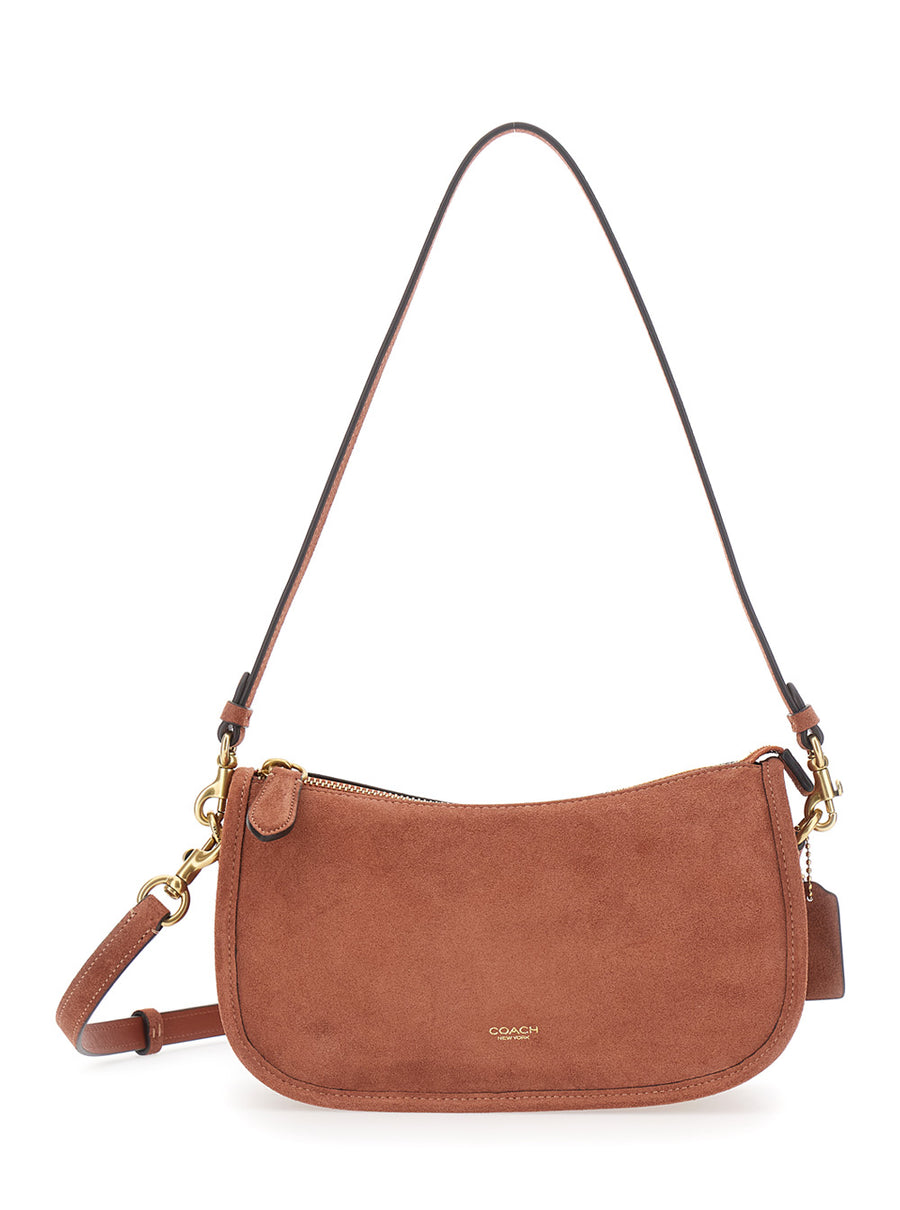 Crossbody Bag Suede Brown Shoulder