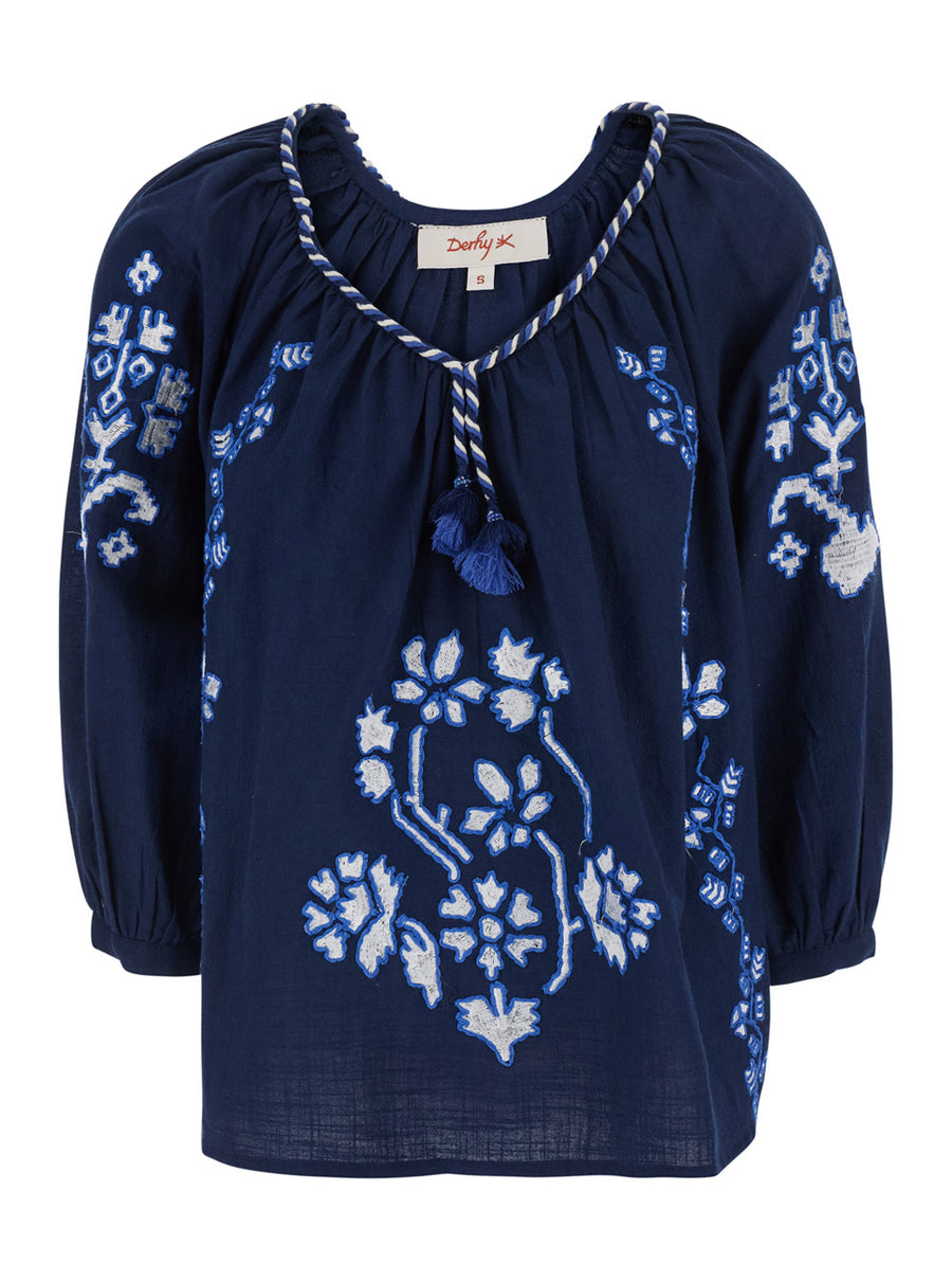 Blouse Enora Blue Cotton Blouses