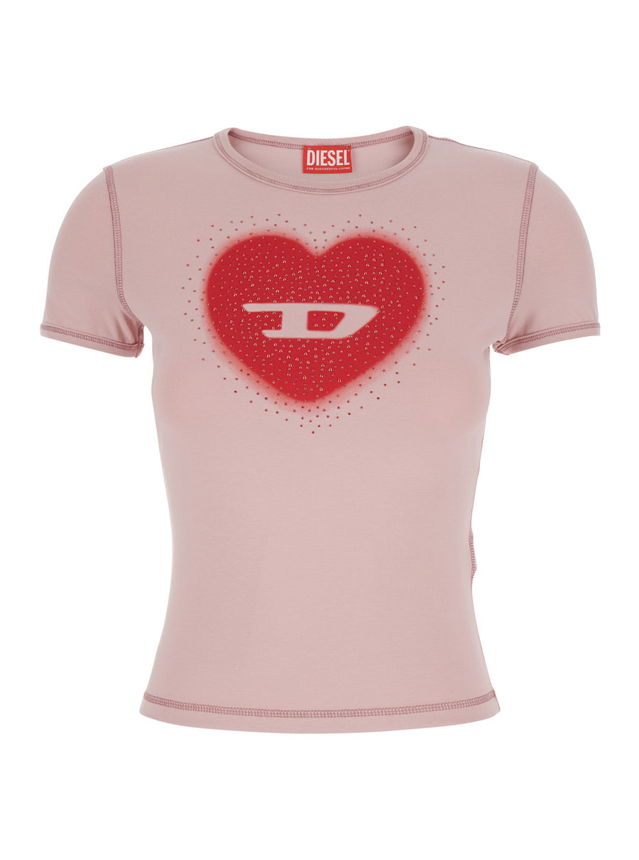 T-Shirt Round Neck Pink Cotton T-shirts & Jerseys