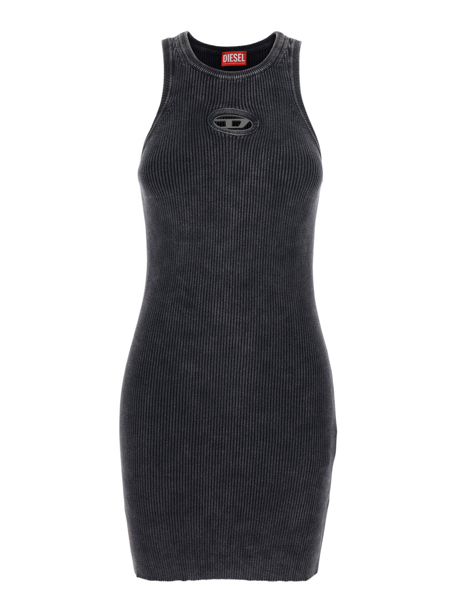 Dress Black Ribbed Cotton