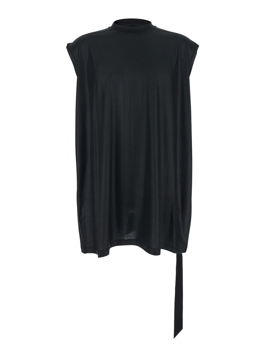 Crew Neck T-Shirt Black Tech Fabric Acetate T-shirts