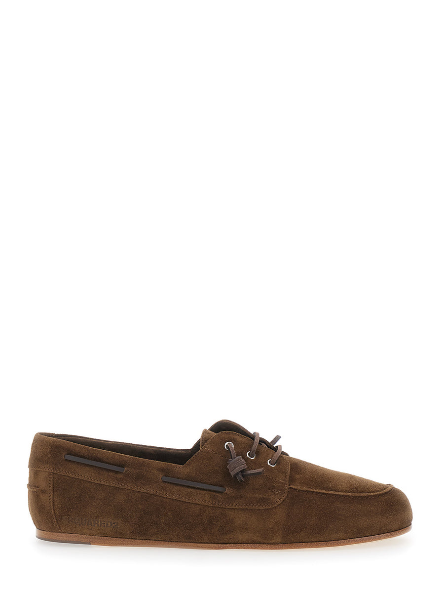 Boat Shoes Lum0118 Brown Suede Calf Leather Loafers
