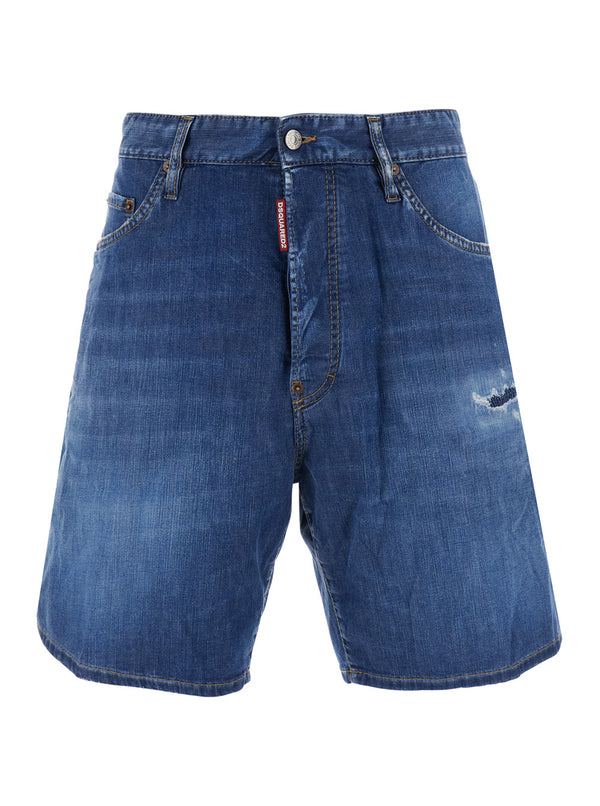 Shorts Denim Blue Cotton