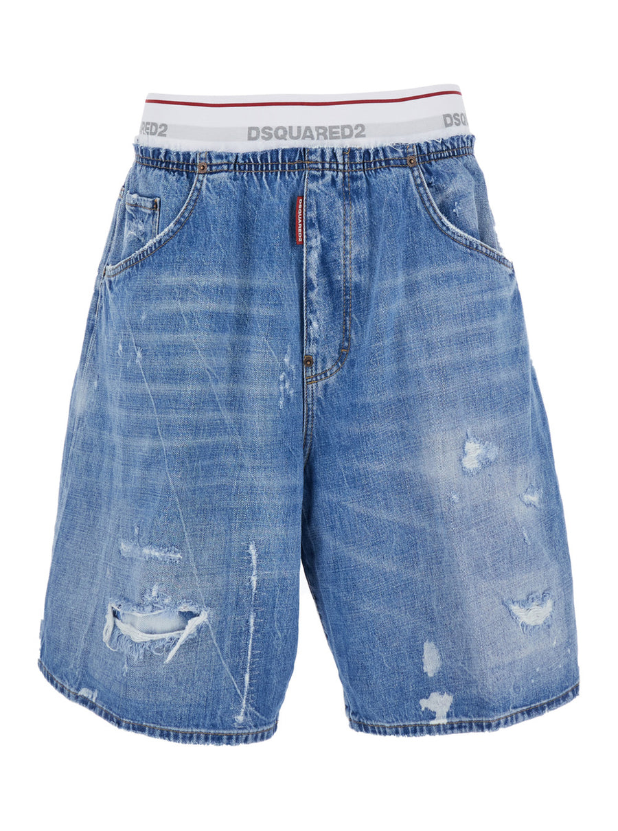 Shorts Blue Denim Cotton