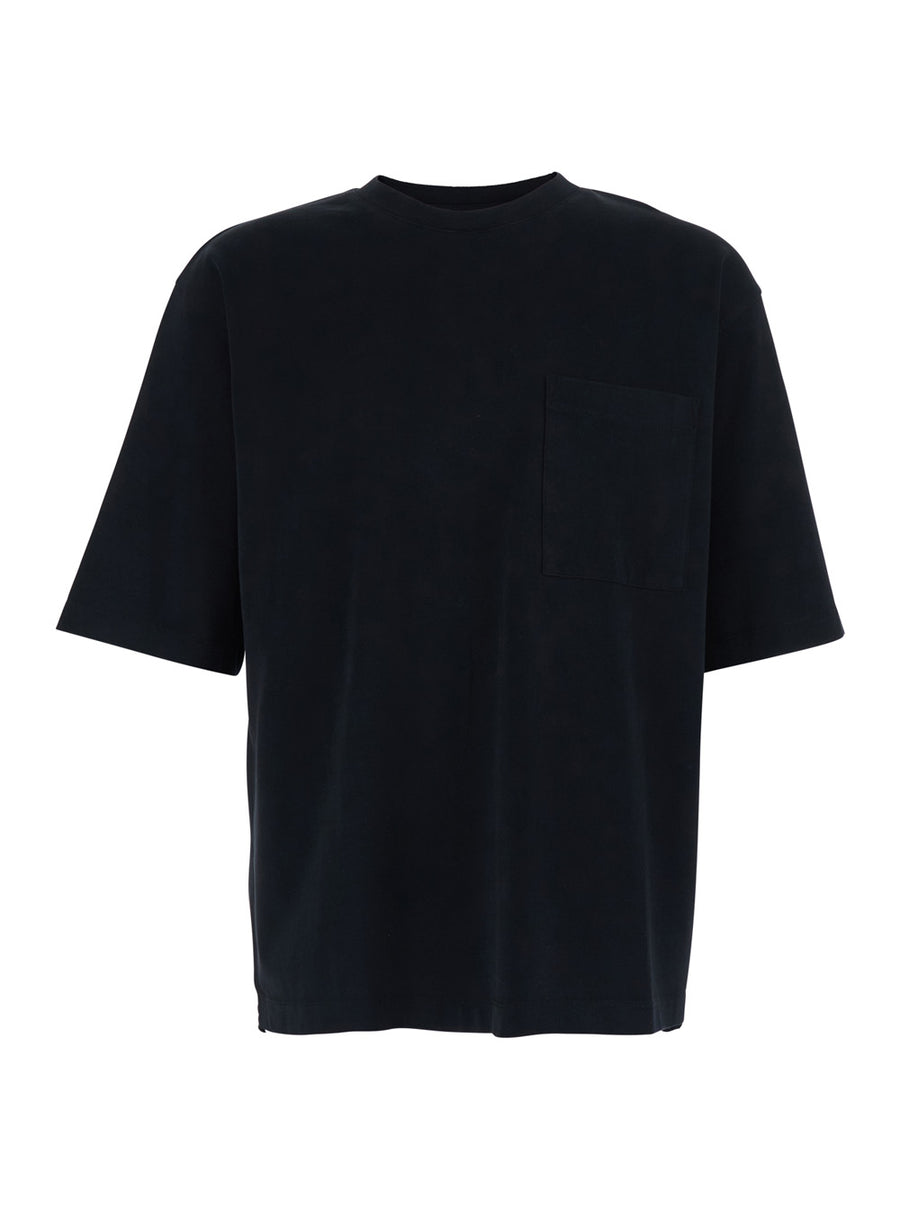 T-Shirt With Back Logo — Black Cotton T-shirts