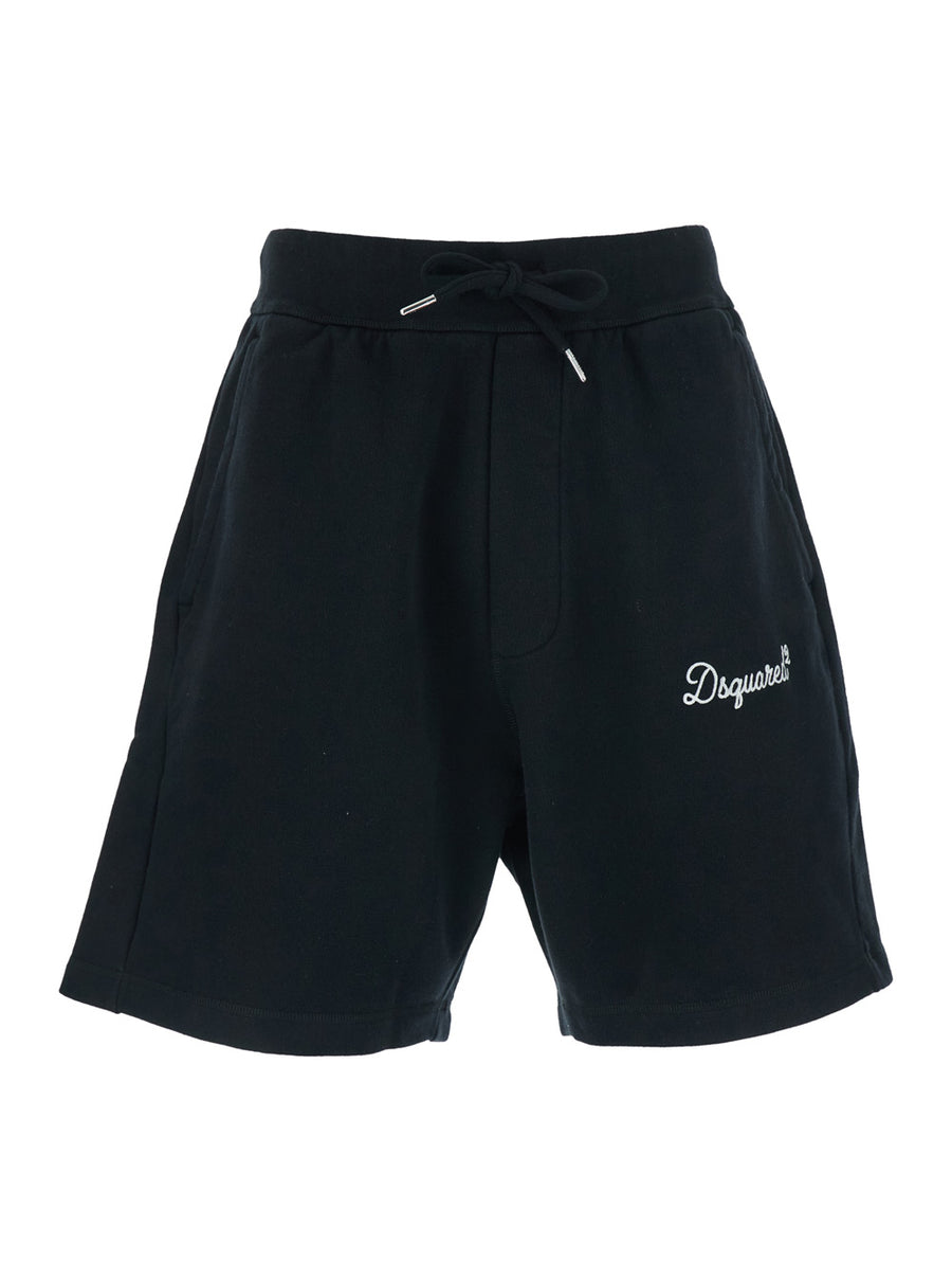 Shorts Logo Black Cotton