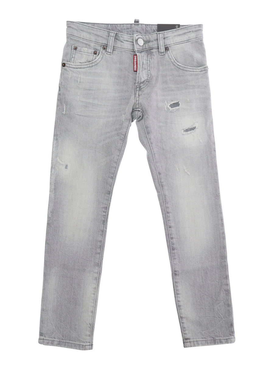 Kids Jeans Grey Cotton