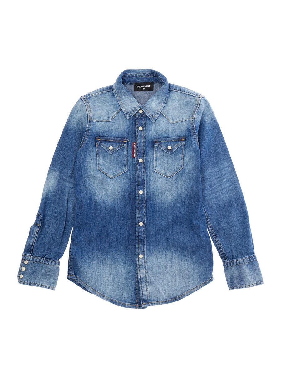 Kids Denim Shirt Blue Cotton