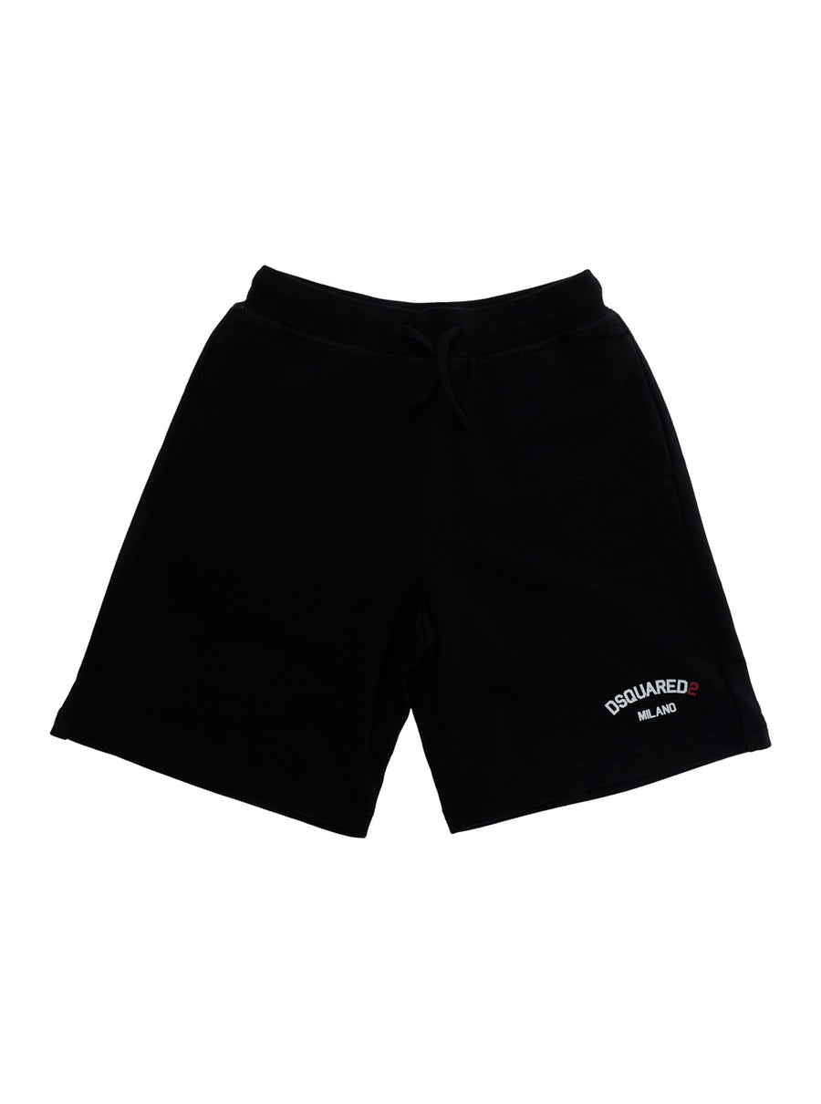 Shorts With Contrast Details — Black Cotton