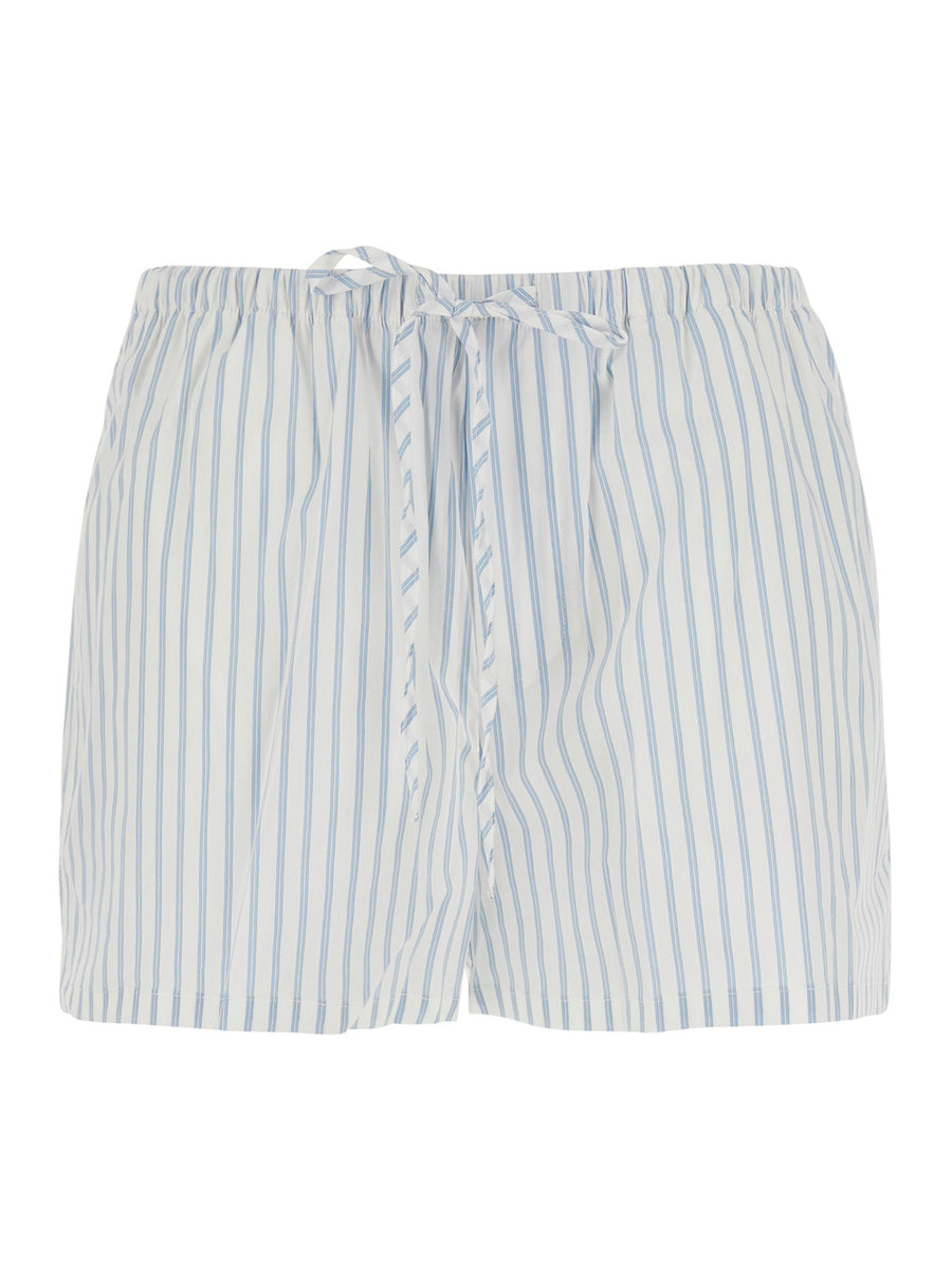 Shorts Light Blue Cotton-Blend Cotton Nylon Polyurethane