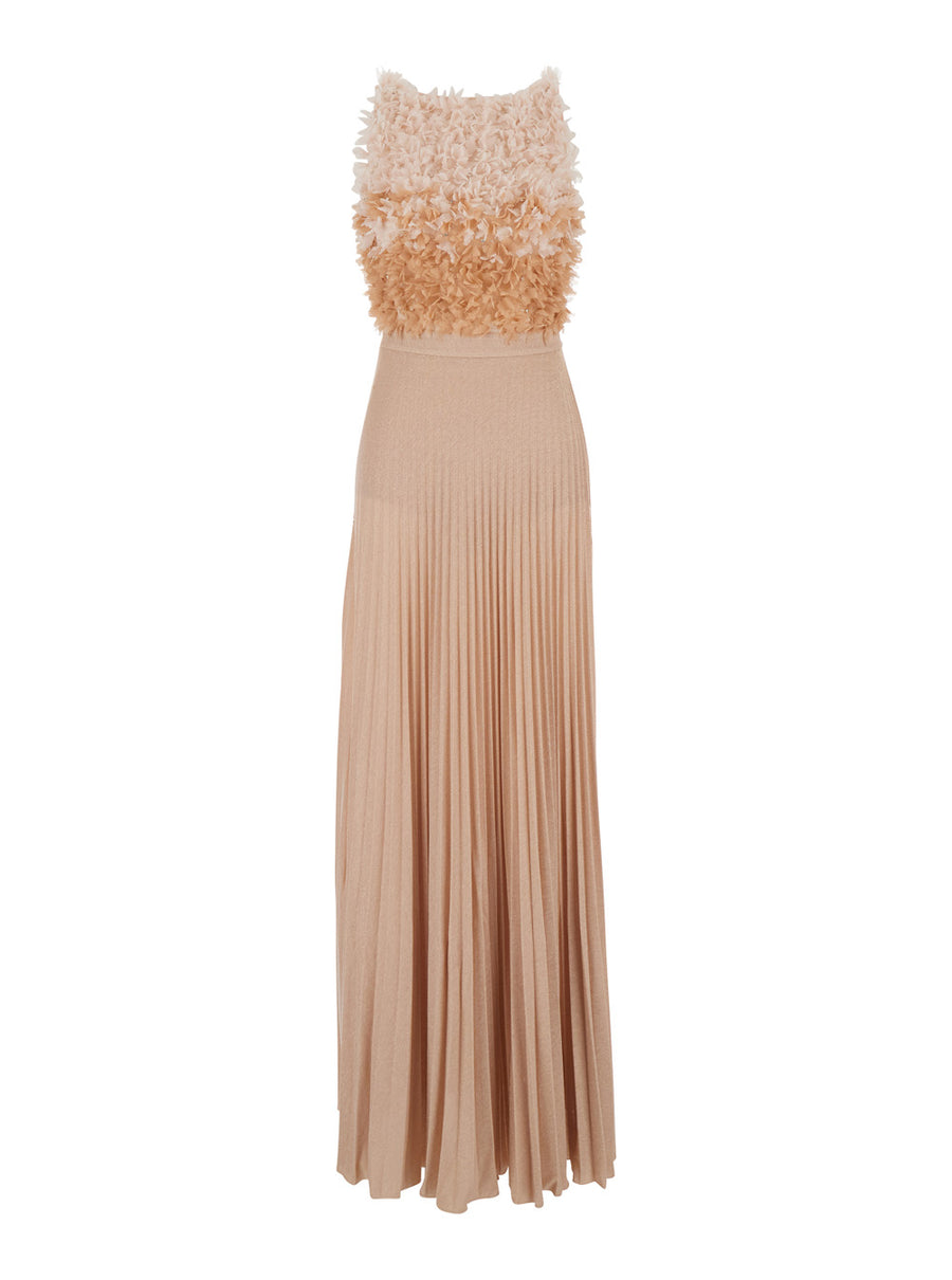 Long Dress Beige Viscose Blend