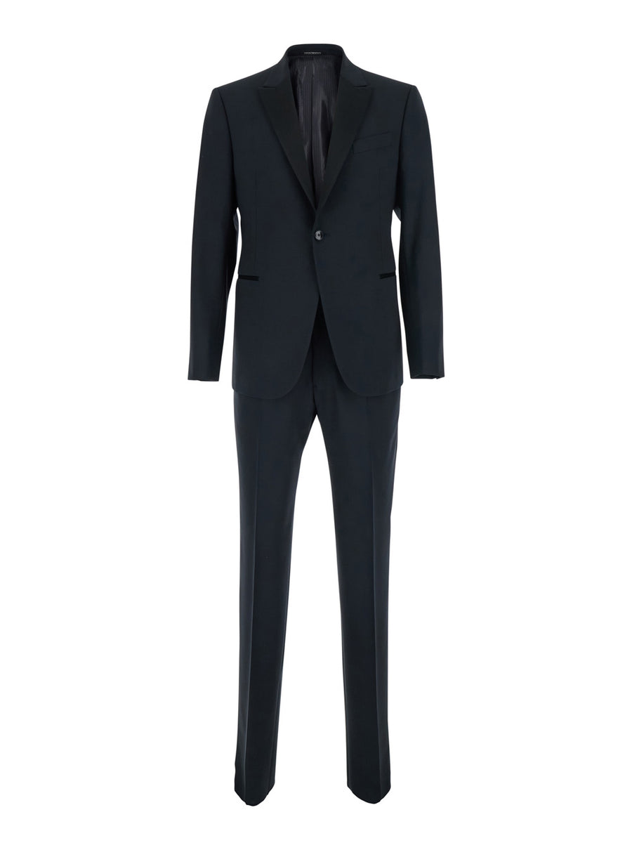 Suit Single-Breasted Blue Wool Virgin Suits