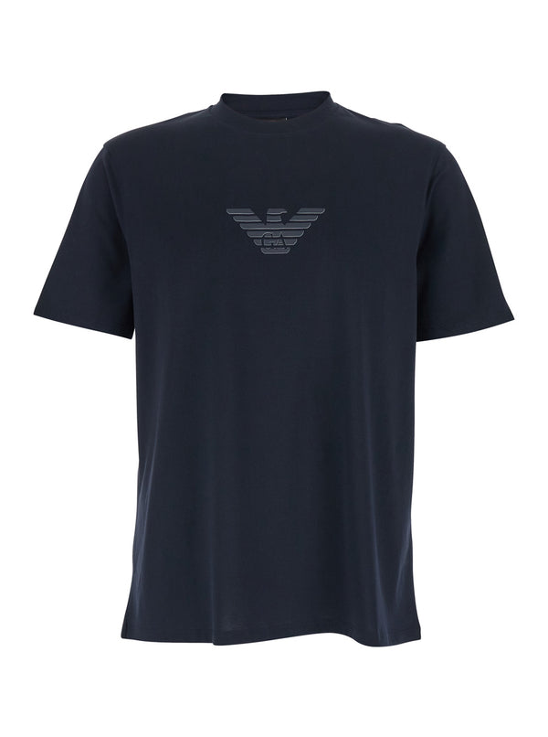 Crew Neck T-Shirt Blue Cotton T-shirts