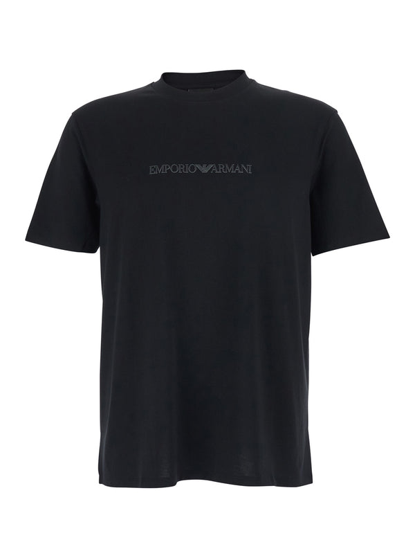 T-Shirt Crew Neck Black Cotton T-shirts