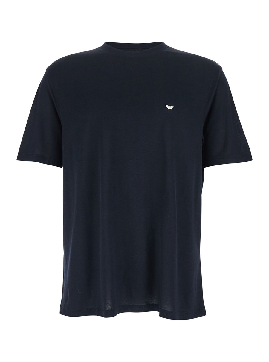 T-Shirt Reg Fii Acquila - Blue Lyocell-Cotton T-shirts