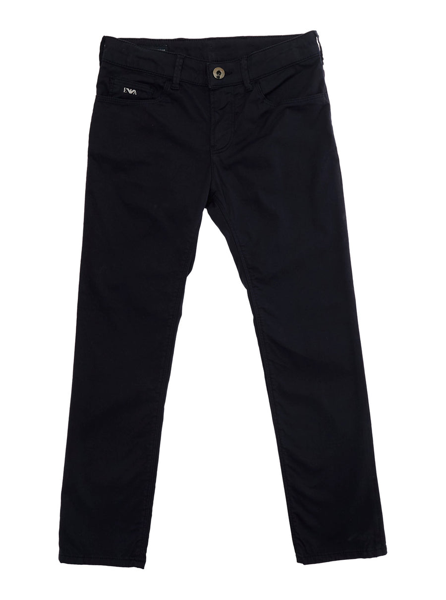Pants Five-Pocket Black For Kids Cotton Trousers