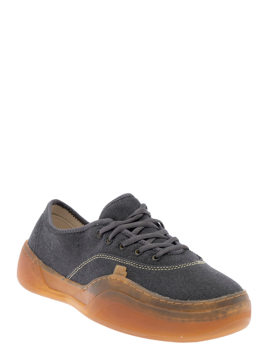 Low Top Sneakers Skate Black Cotton Trainers