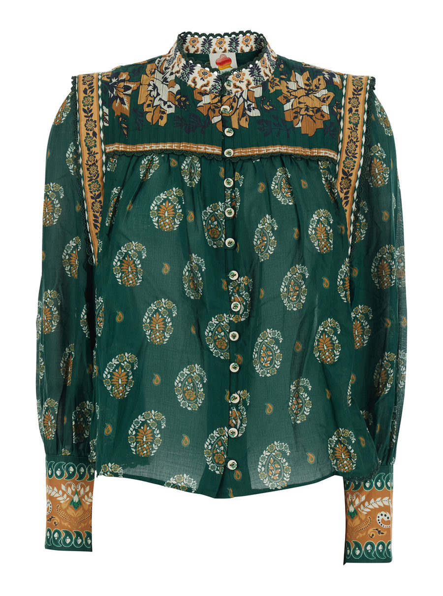 Dress Ayla Green Cotton Blouses