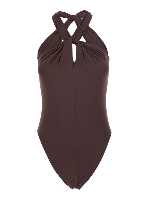 One-Piece Swimsuit Brown Polyamide Swimwear
