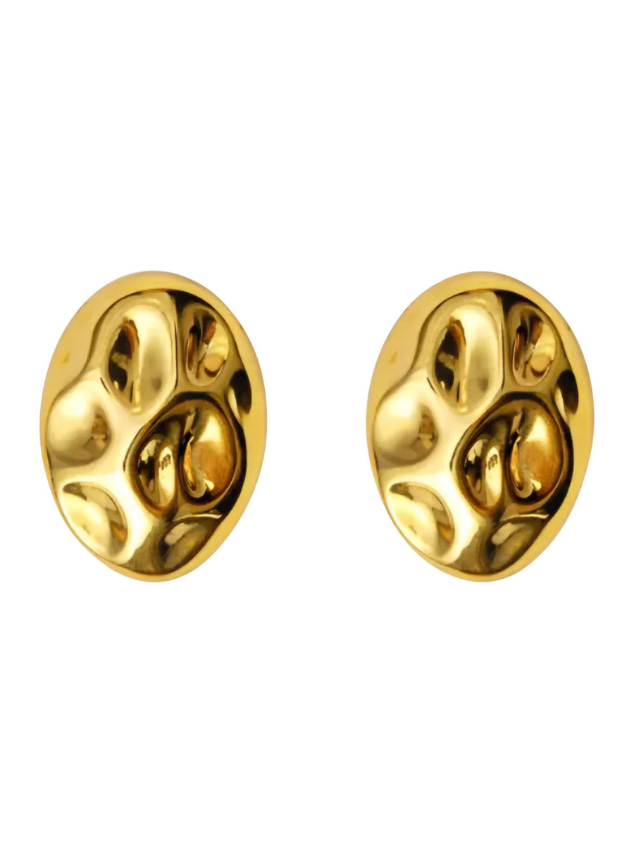 Earrings Rock Gold-Coloured Metal Metallic