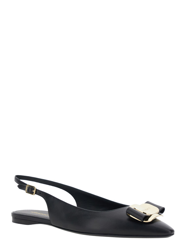 Ballet Shoes Zelmi Black Lamb Leather Ballerina