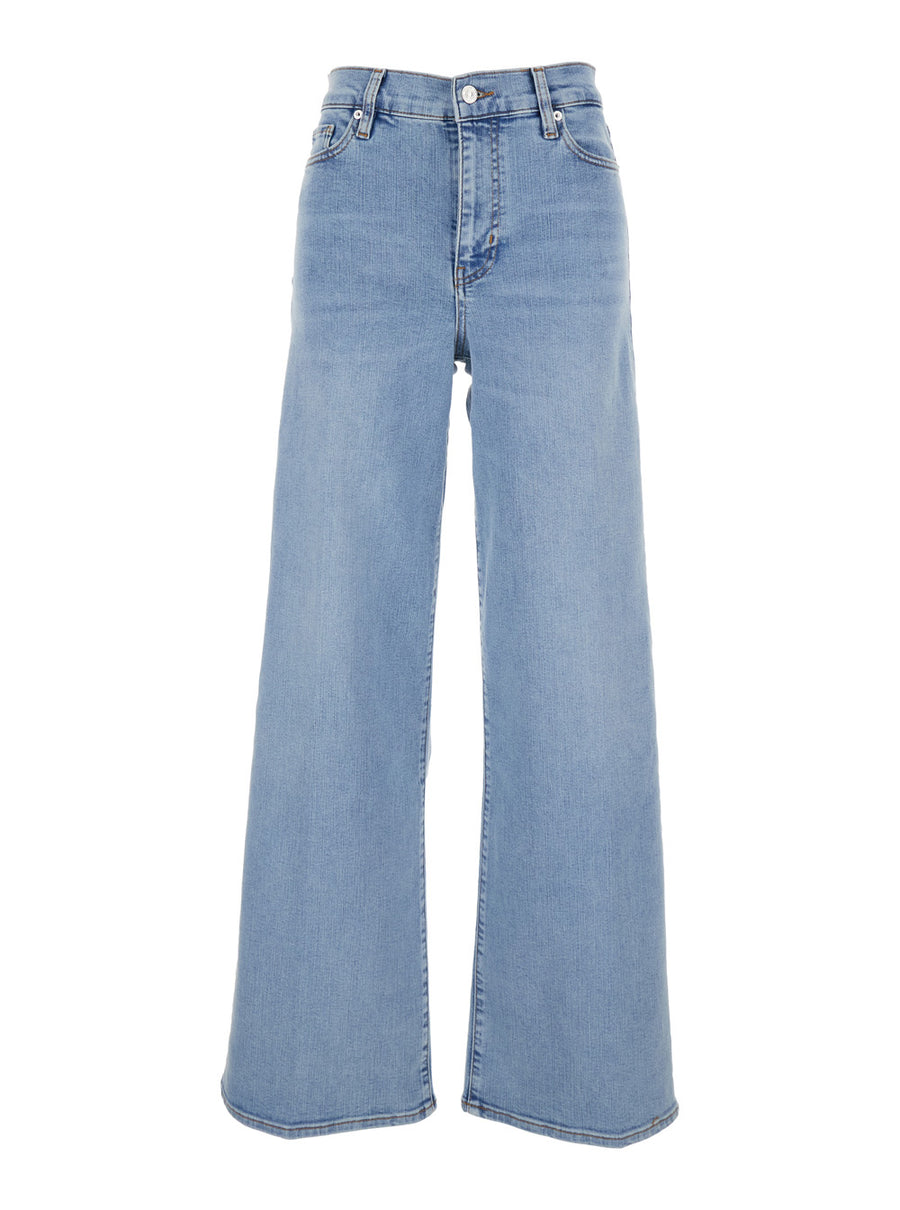 Jeans Le Slim Palazzo Light Blue Denim Cotton