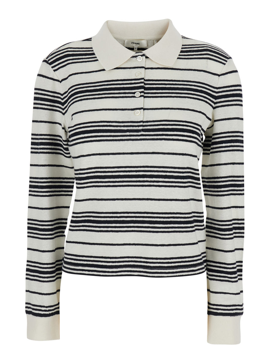 Long Sleeve Polo Black-White White/black T-shirts & Jerseys