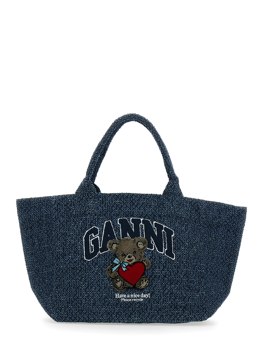 Tote Bag Blue Cotton