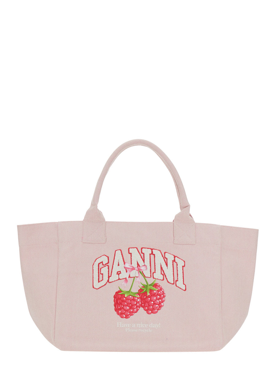 Tote Bag Trapeze Medium Pink Cotton