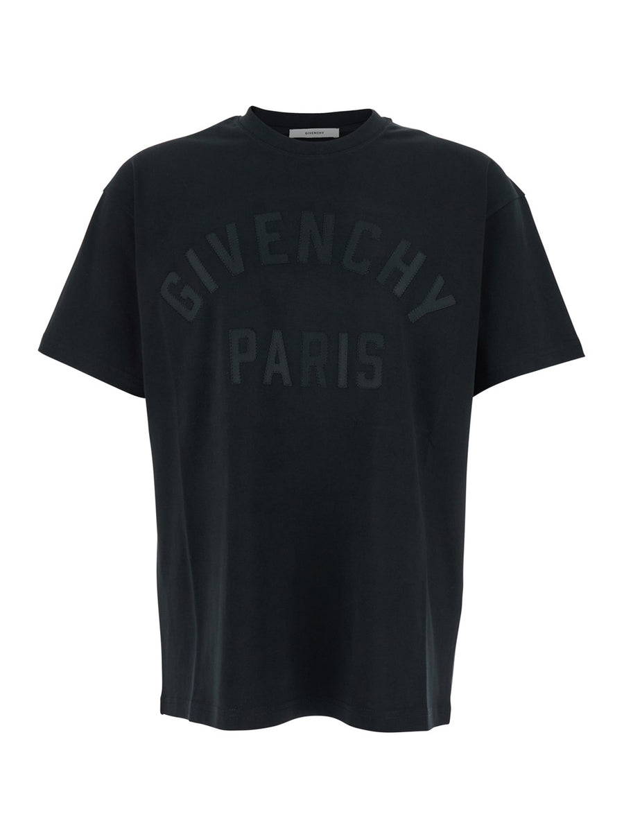 T-Shirt Maxi Logo Black Cotton T-shirts