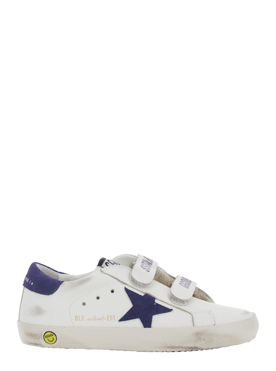 Low Top Sneakers Old School White Leather Cow Trainers