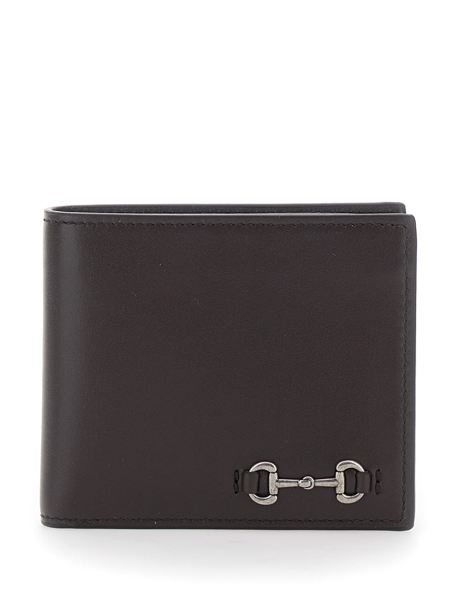 Bi-Fold Wallet With Horsebit Brown Leather Calf