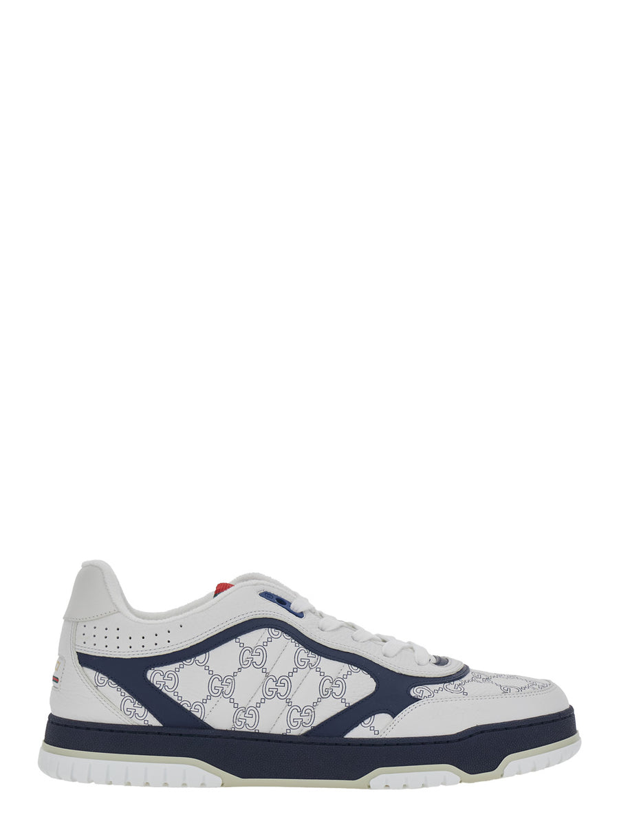 Low Top Sneakers Re-Web White Leather Calf Trainers