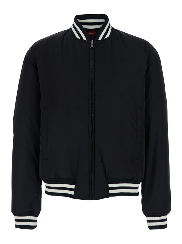 Reversible Jacket Black Tech Fabric Polyester Coat