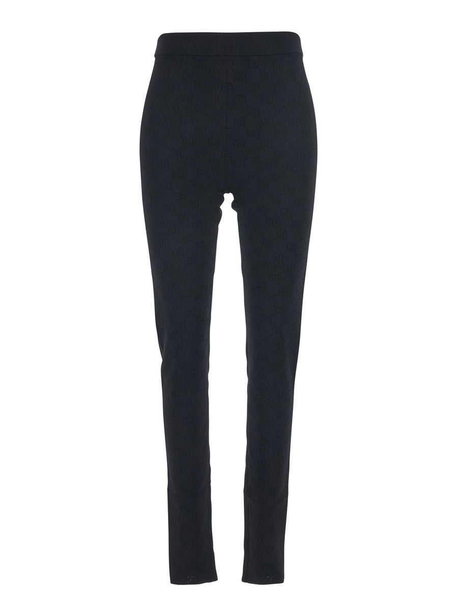 Leggings Black Viscose Blend Trousers