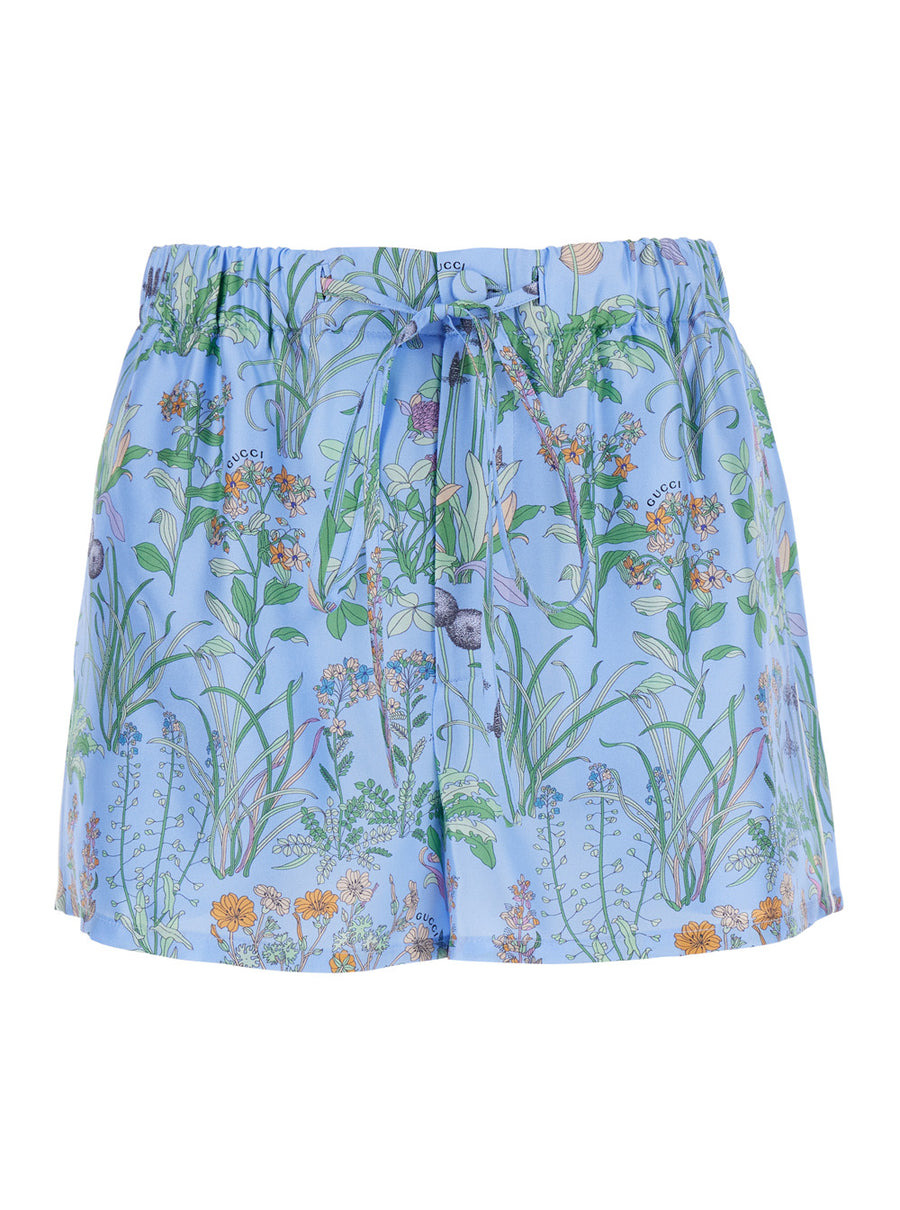 Shorts Printed Silk Short, Blue