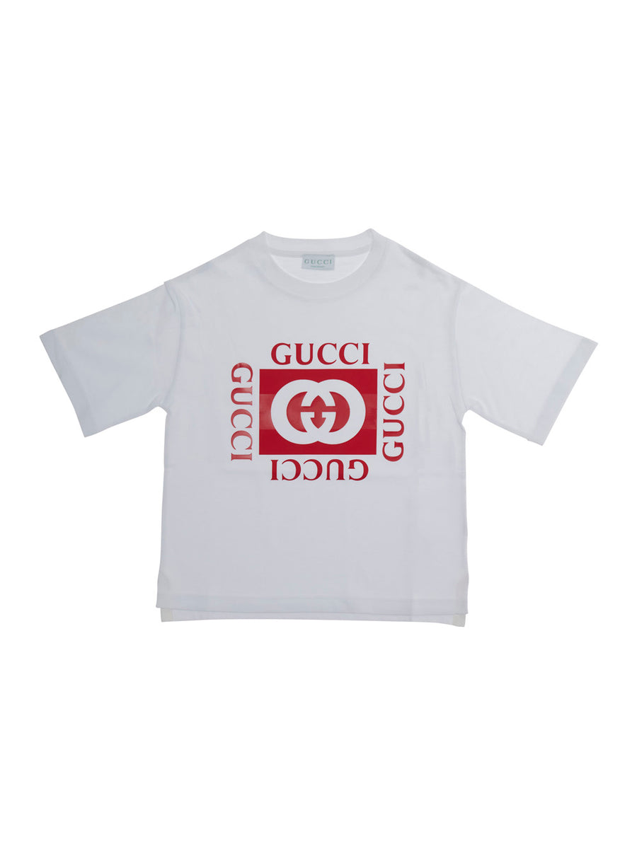 T-Shirt For Kids White Cotton Logo T-shirts