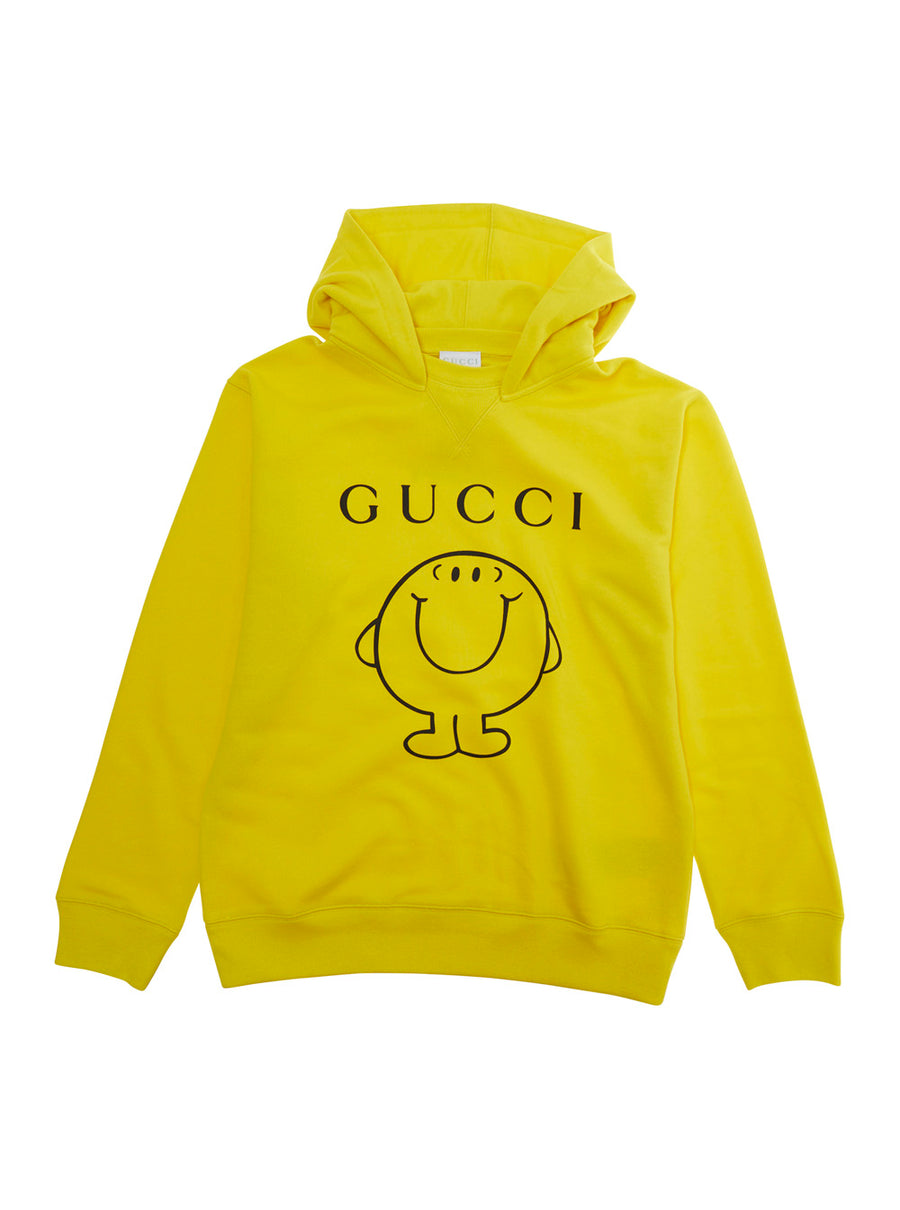 Sweatshirt With Fixed Hood Yellow Fabric Hoods & Sweatshirts