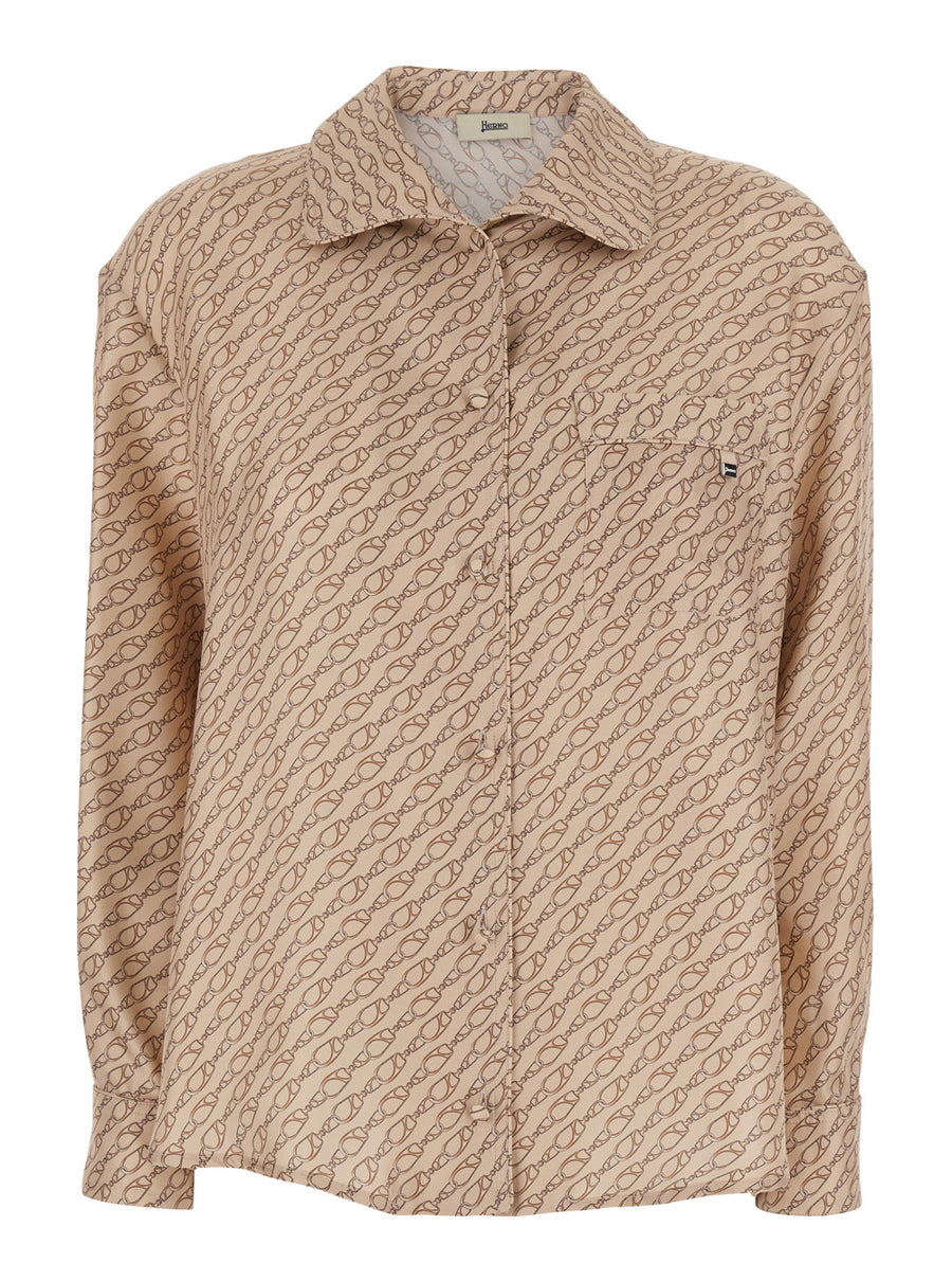 Silk Shirt, Beige Blouses