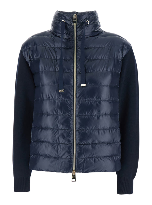 Jacket Cotton-Nylon Blue Puffer