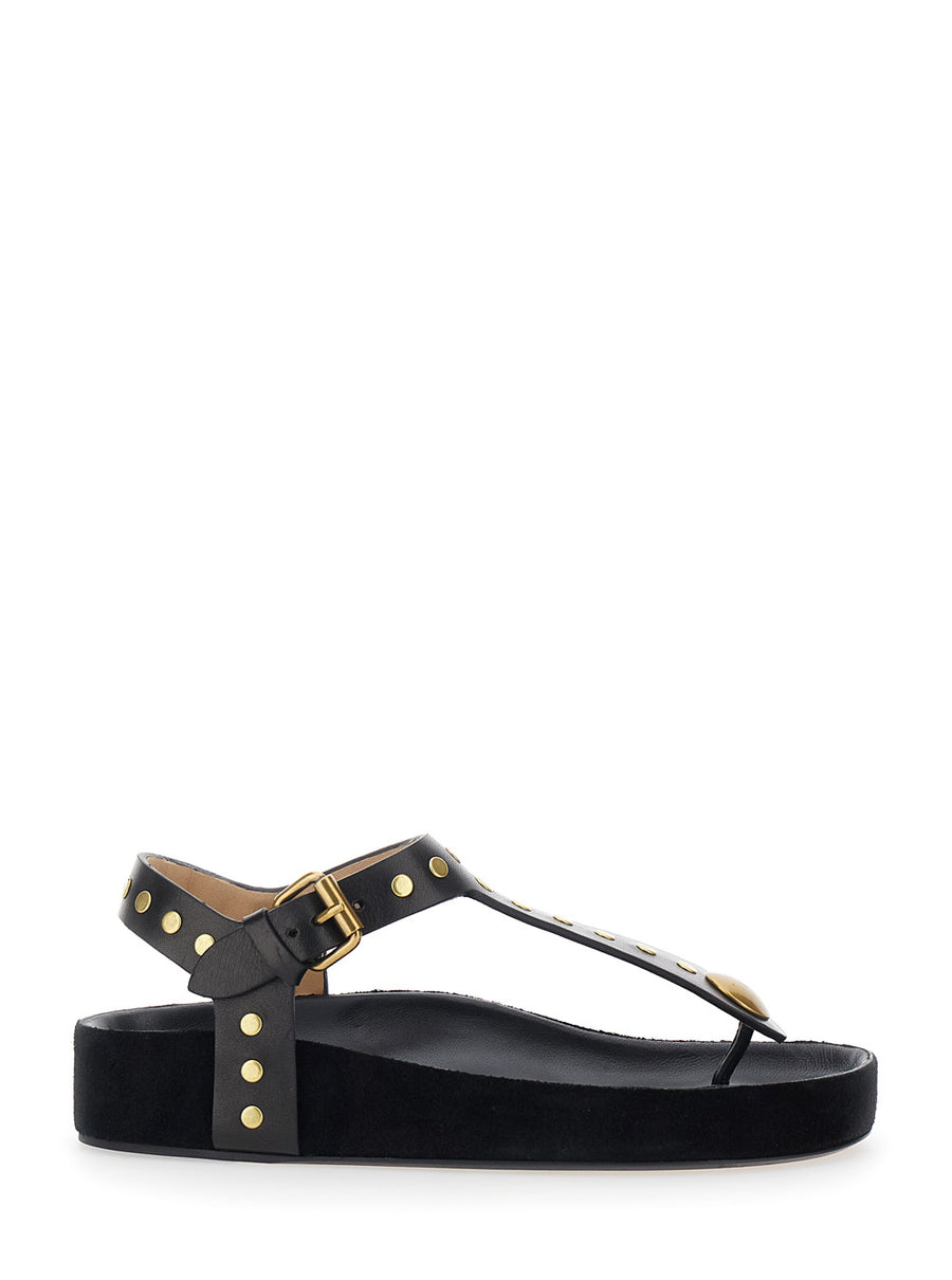 Sandals Enore Black Leather