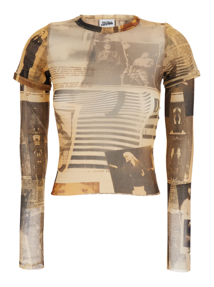Crew Neck Crop Top Multicolour Polyamide