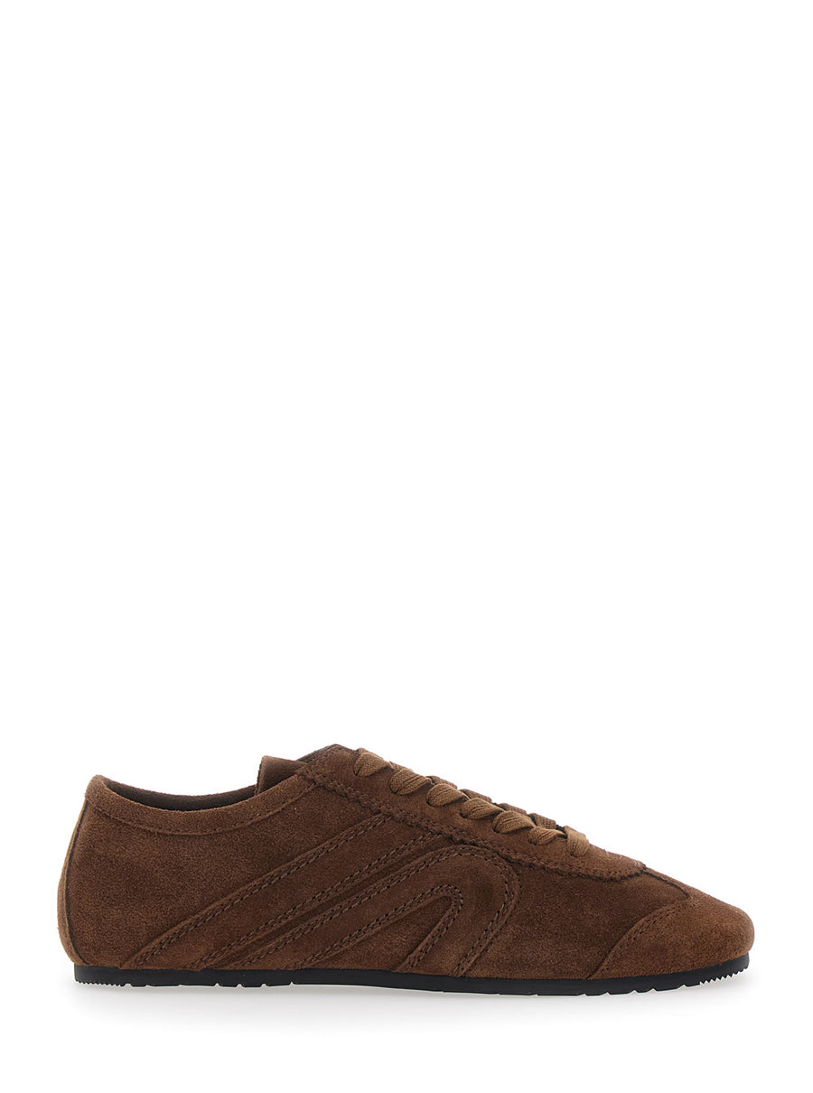 Sneakers Aleta Brown Leather Upper Trainers